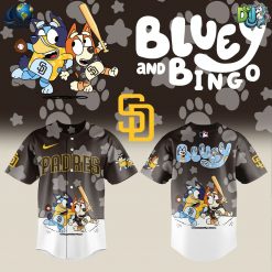 San Diego Padres MLB Bluey and Bingo Black Jersey