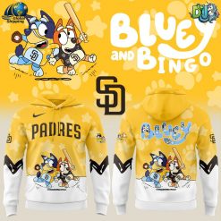 San Diego Padres MLB Bluey and Bingo Yellow Hoodie