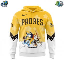 San Diego Padres MLB Bluey and Bingo Yellow Hoodie