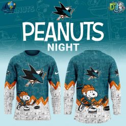 San Jose Sharks NHL Anniversary of Peanuts Hockey Jersey