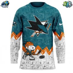 San Jose Sharks NHL Anniversary of Peanuts Hockey Jersey