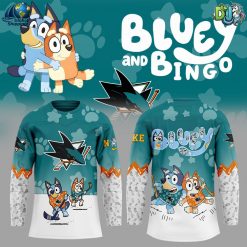 San Jose Sharks NHL Bluey and Bingo Hockey Jersey