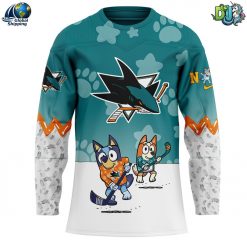 San Jose Sharks NHL Bluey and Bingo Hockey Jersey