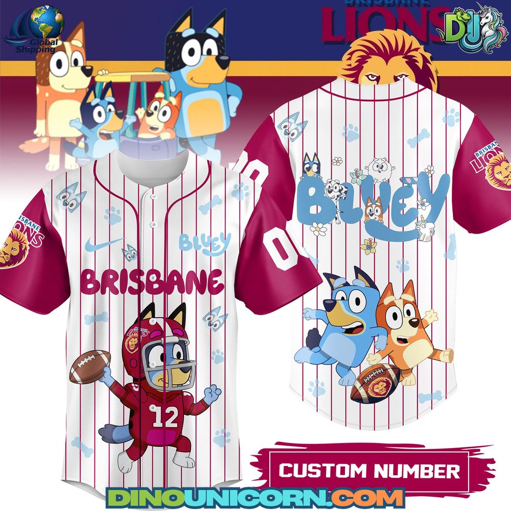 Brisbane Lions AFL x Bluey Baseball Jersey Brisbane Lions AFL x Bluey Baseball Jersey