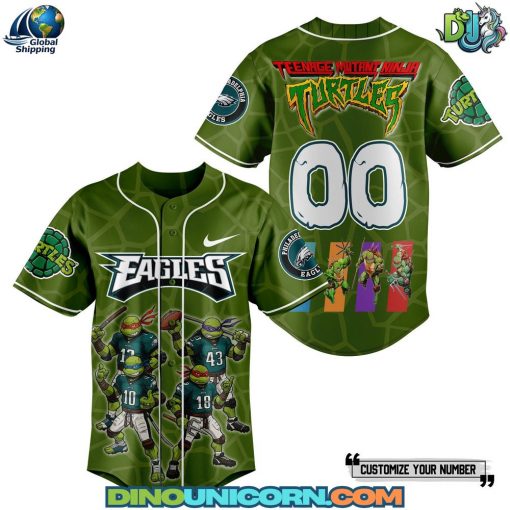 Philadelphia Eagles NFL x Ninja Turtles Baseball Jersey