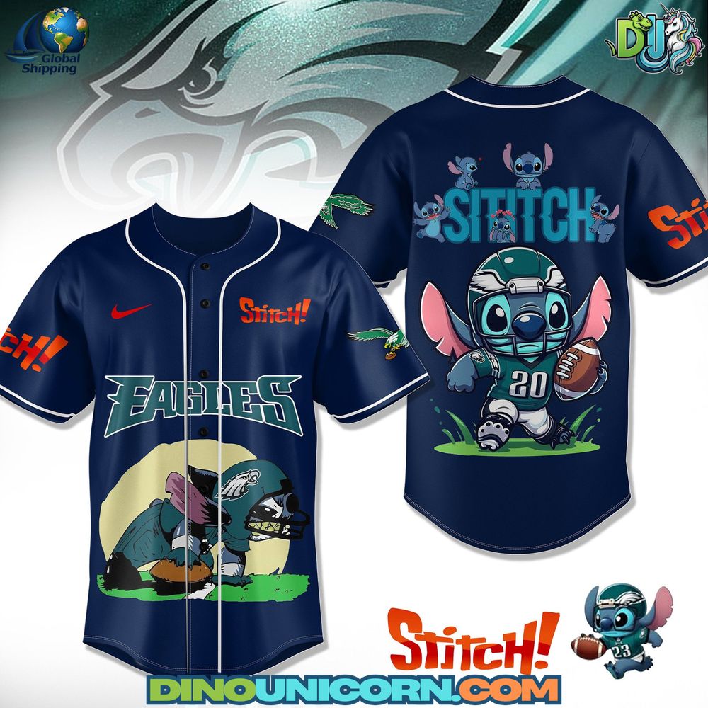Philadelphia Eagles NFL x Stitch Baseball Jersey Philadelphia Eagles NFL x Stitch Baseball Jersey