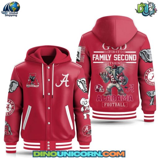 Alabama Crimson Tide Football NCAA Hooded Baseball Jacket