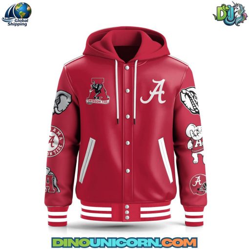Alabama Crimson Tide Football NCAA Hooded Baseball Jacket