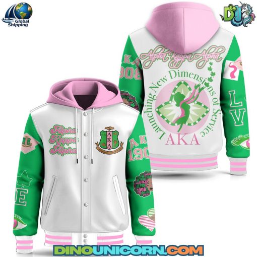 Alpha Kappa Alpha Hooded Baseball Jacket