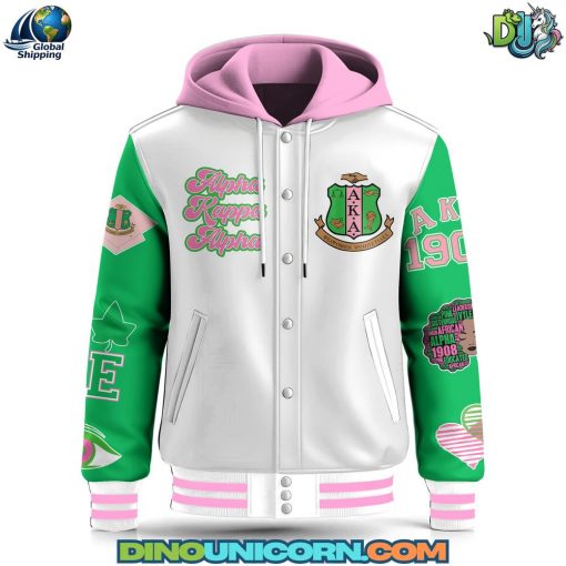 Alpha Kappa Alpha Hooded Baseball Jacket
