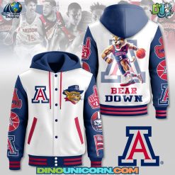 Arizona Wildcats Basketball Hooded Baseball Jacket