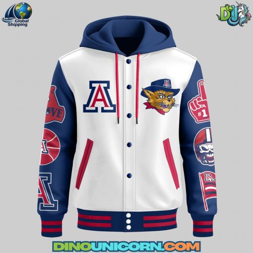 Arizona Wildcats Basketball Hooded Baseball Jacket
