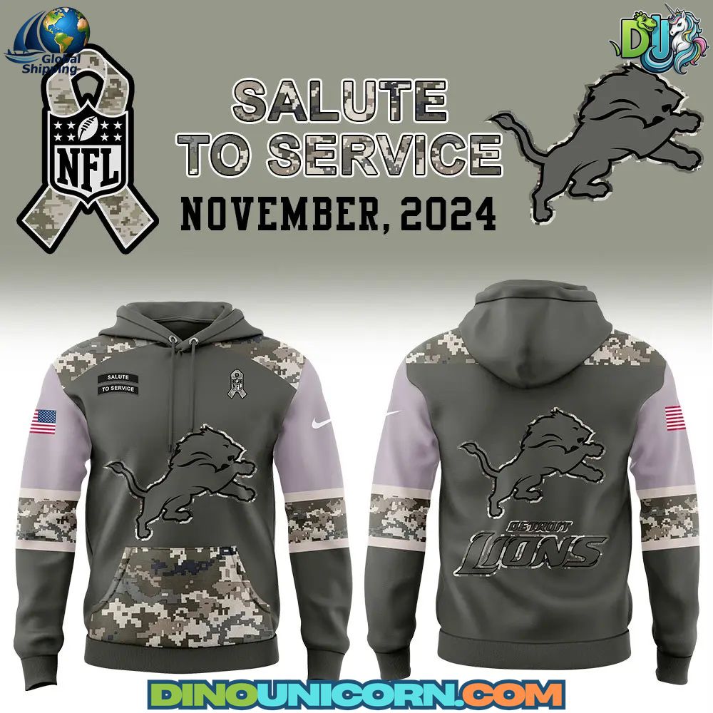 Detroit Lions NFL Salute to Service Club Hoodie Detroit Lions NFL Salute to Service Club Hoodie