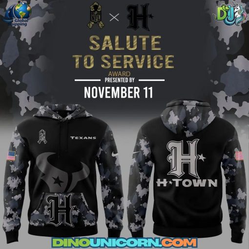 Houston Texans NFL New Black Camo Pullover Hoodie