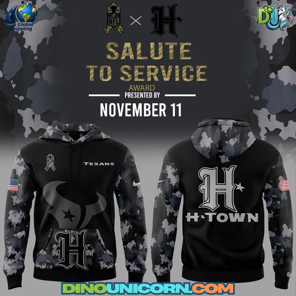 Houston Texans NFL New Black Camo Pullover Hoodie Houston Texans NFL New Black Camo Pullover Hoodie