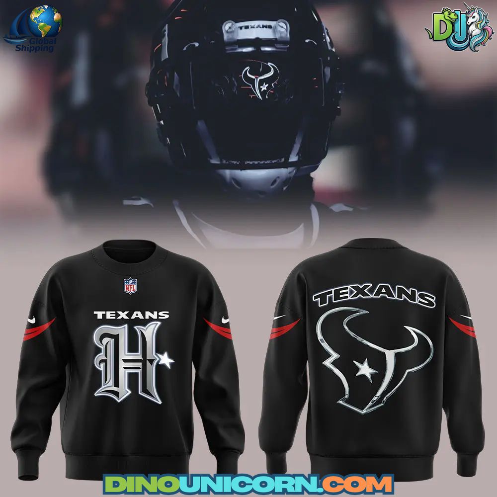 Houston Texans NFL UNIFORM Battle Black Sweatshirt Houston Texans NFL UNIFORM Battle Black Sweatshirt