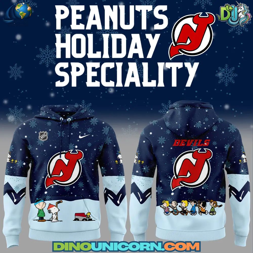 New Jersey Devils NHL Peanuts x Snoopy Night Nike Hoodie New Jersey Devils NHL Peanuts x Snoopy Night Nike Hoodie