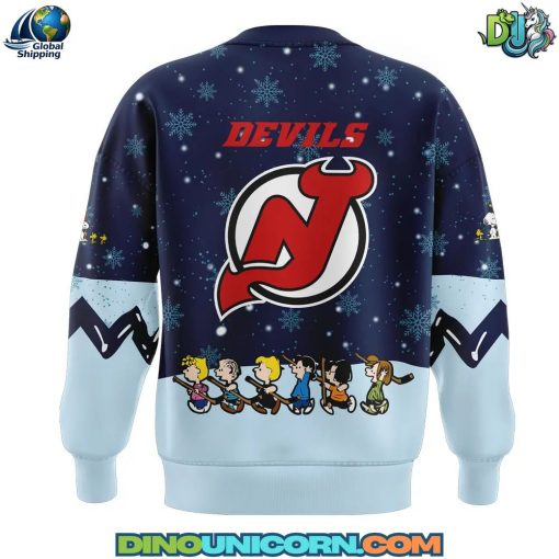 New Jersey Devils NHL Peanuts x Snoopy Night Sweatshirt