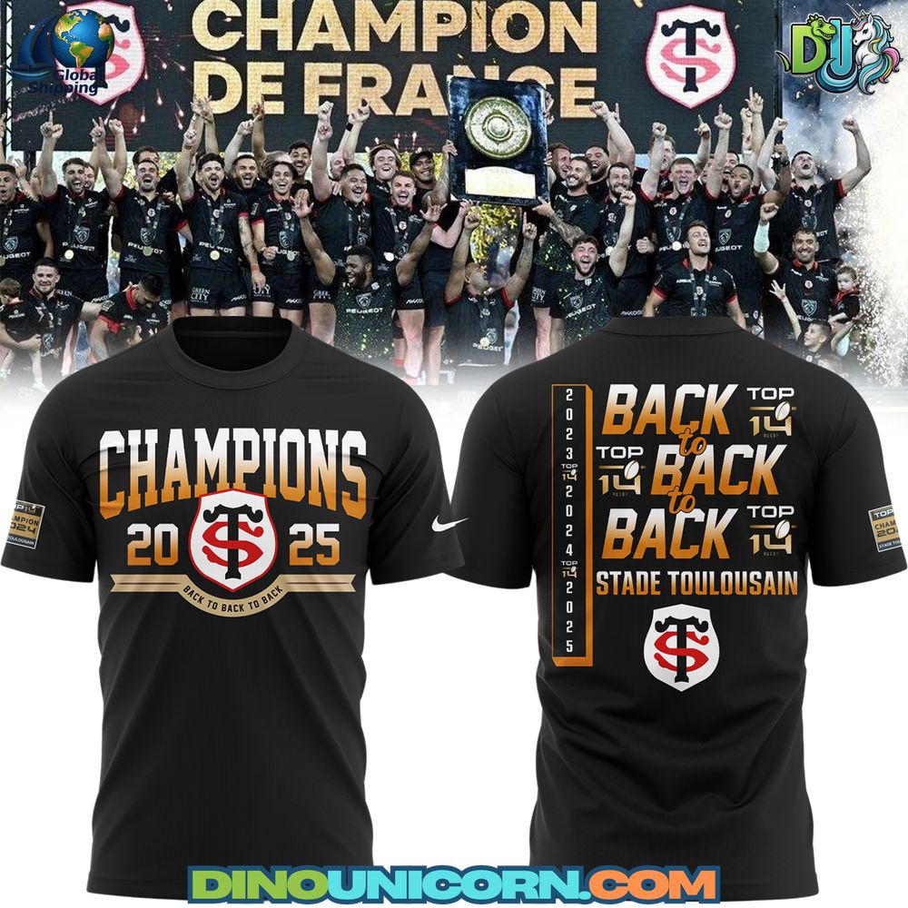 Stade Toulousain Champions TOP 14 Rugby 2025 Tshirt Stade Toulousain Champions TOP 14 Rugby 2025 T-shirt