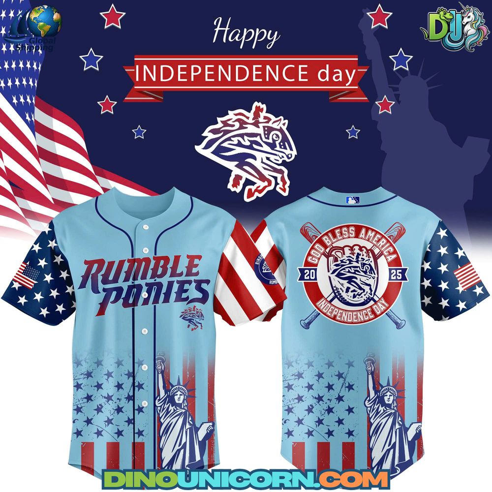 Binghamton Rumble Ponies MiLB Happy Independence Day Baseball Jersey Binghamton Rumble Ponies MiLB Happy Independence Day Baseball Jersey