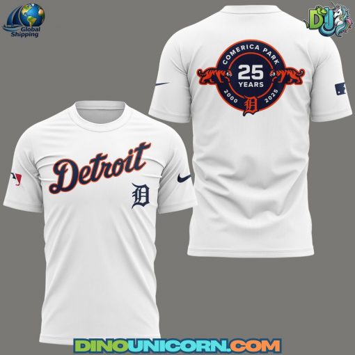 Detroit Tigers MLB Celebrating The 25th Anniversary Of Comerica Park T-shirt