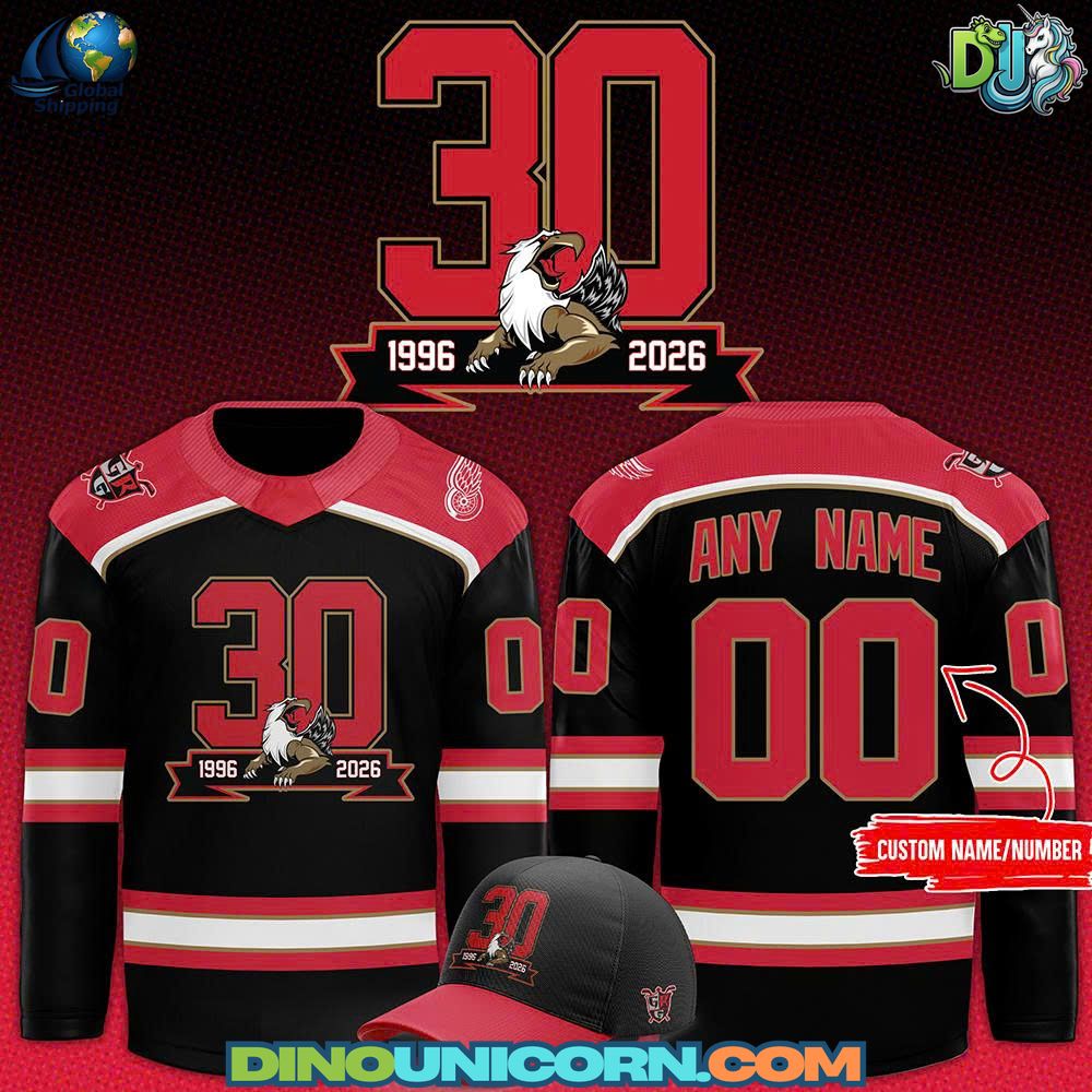 Grand Rapids Griffins AHL 30th Anniversary Celebrations Hockey Jersey Grand Rapids Griffins AHL 30th Anniversary Celebrations Hockey Jersey