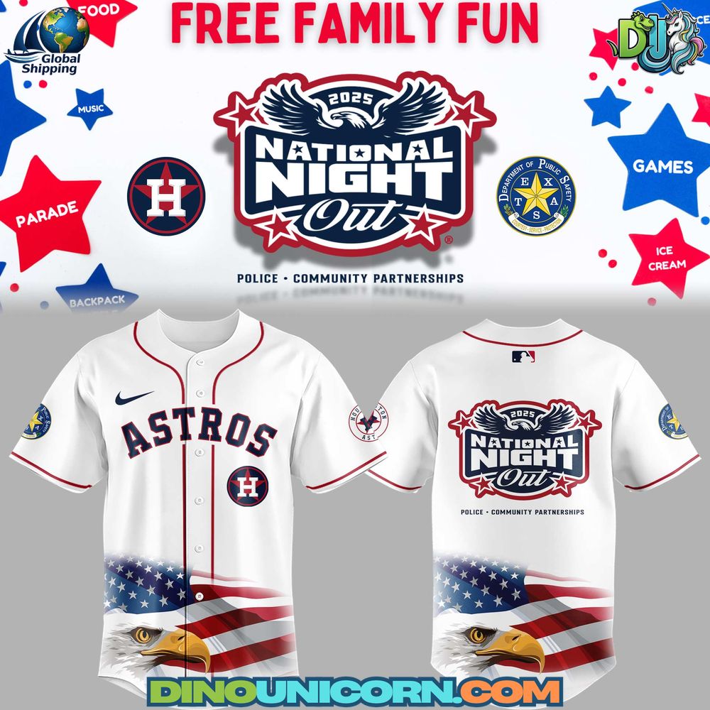 Houston Astros MLB 2025 National Night Out Baseball Jersey Houston Astros MLB 2025 National Night Out Baseball Jersey