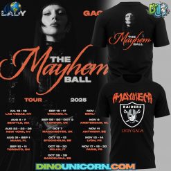 Las Vegas Raiders NFL x Lady Gaga The Mayhem Ball Tour 2025 T-shirt