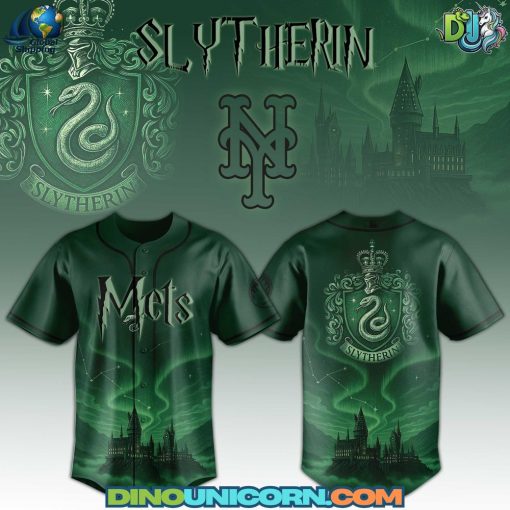 New York Mets MLB x Harry Potter Slytherin Baseball Jersey