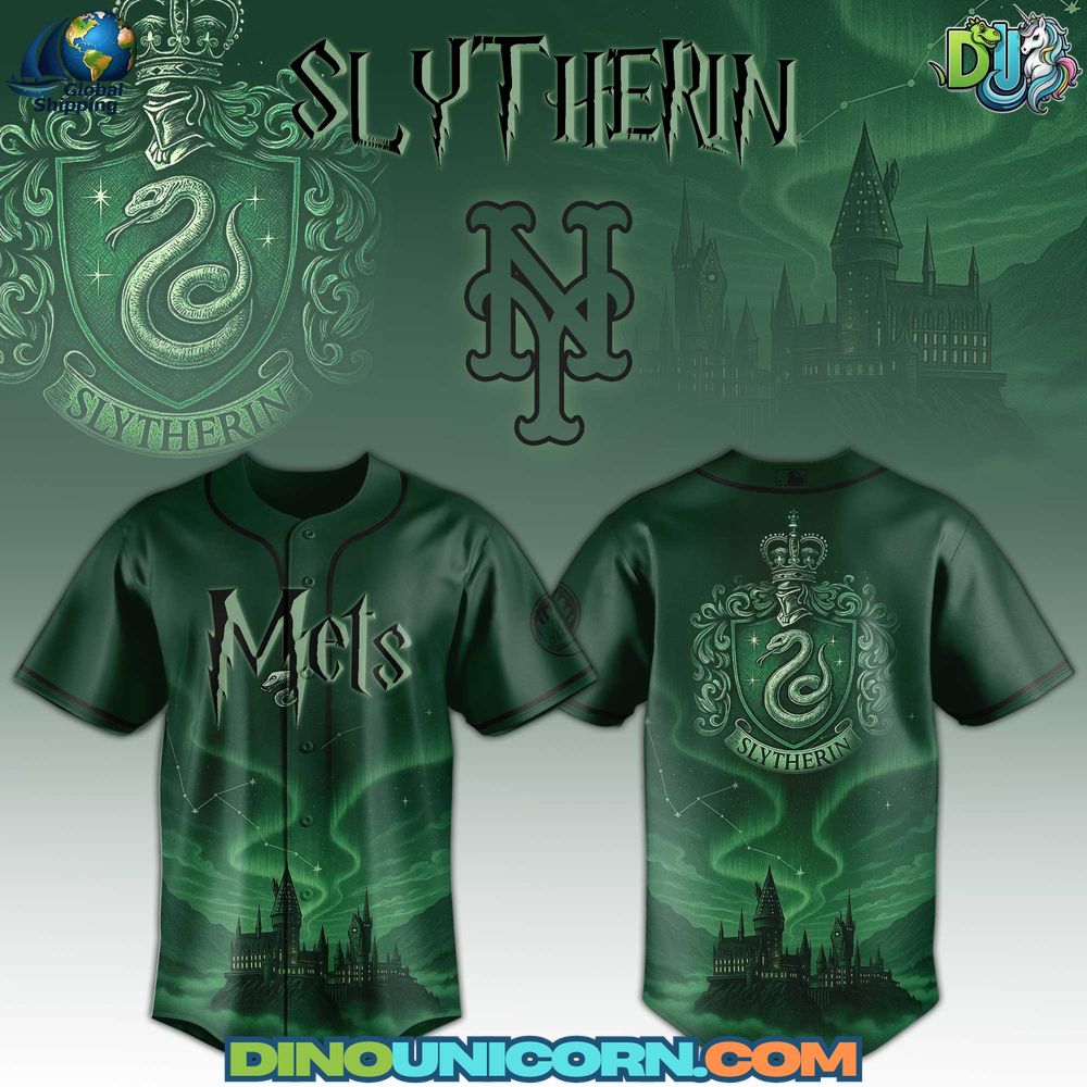 New York Mets MLB x Harry Potter Slytherin Baseball Jersey New York Mets MLB x Harry Potter Slytherin Baseball Jersey
