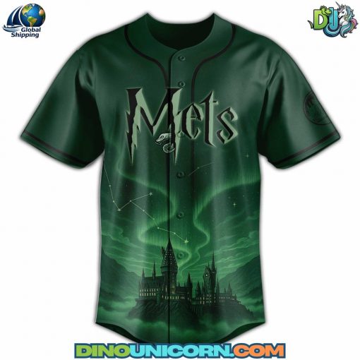New York Mets MLB x Harry Potter Slytherin Baseball Jersey