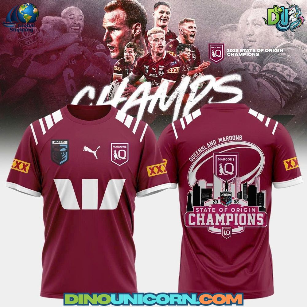 Queensland Maroons Champion 2025 Tshirt Queensland Maroons Champion 2025 T-shirt