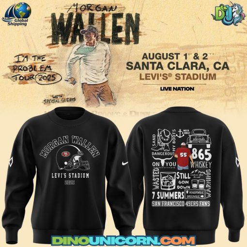 San Francisco 49ers NFL x Morgan Wallen Black Sweatshirt