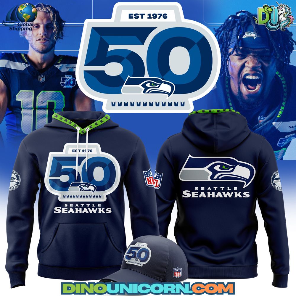 Seattle Seahawks NFL 50th Anniversary Football Hoodie Seattle Seahawks NFL 50th Anniversary Football Hoodie