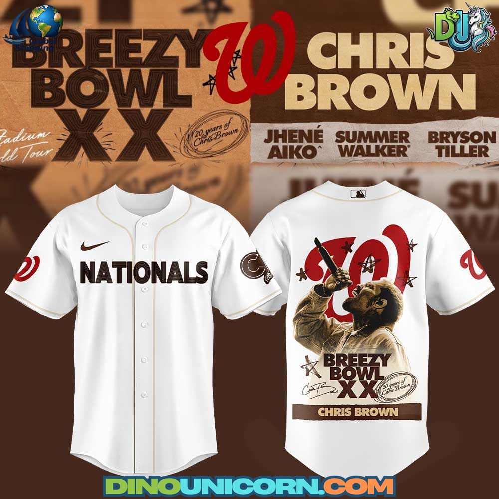 Washington Nationals MLB x Chris Brown Breezy Bowl XX Baseball Jersey Washington Nationals MLB x Chris Brown Breezy Bowl XX Baseball Jersey