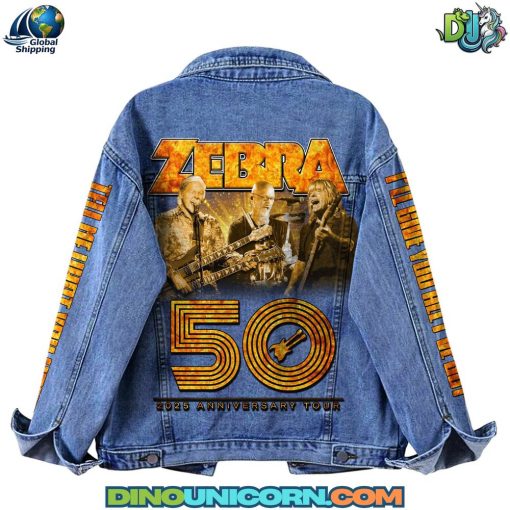 Zebra Band Denim Jacket