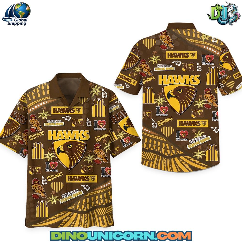 Hawthorn Football Club Hawaiian Shirt Hawthorn Football Club Hawaiian Shirt