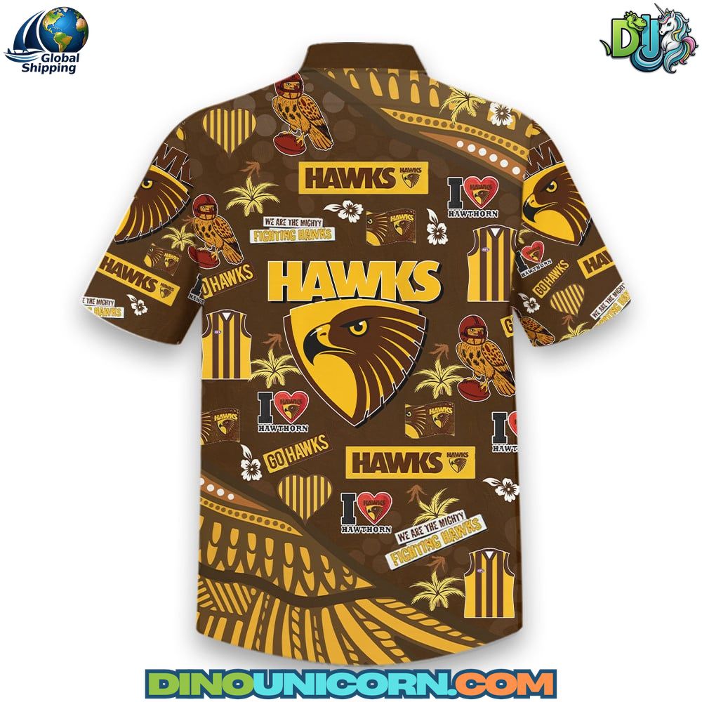 Hawthorn Football Club Hawaiian Shirt Hawthorn Football Club Hawaiian Shirt