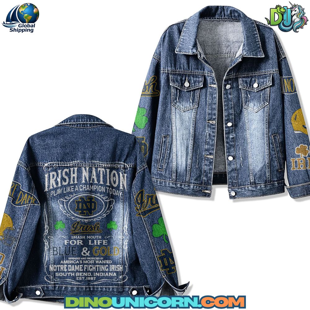 Notre Dame Fighting Irish Denim Jacket Notre Dame Fighting Irish Denim Jacket