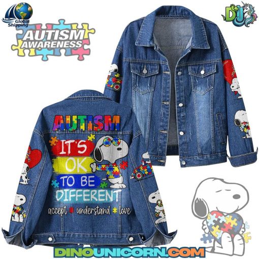 Snoopy Autism Awareness Denim Jacket
