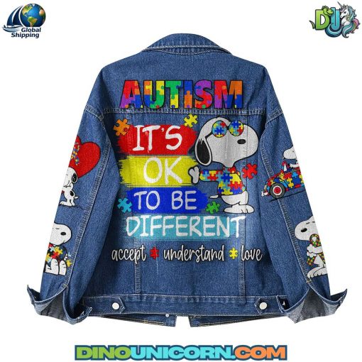 Snoopy Autism Awareness Denim Jacket