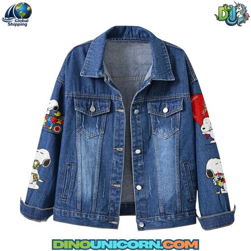 Snoopy Autism Awareness Denim Jacket