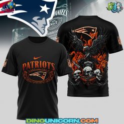 New England Patriots Flaming Eagle Skull T-shirt