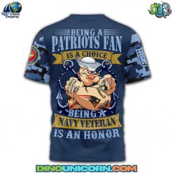 New England Patriots Navy Veteran Popeye Tshirt