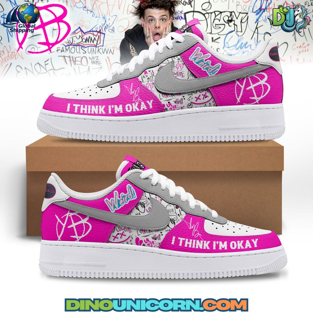 YUNGBLUD Air Force 1 Sneaker YUNGBLUD Air Force 1 sneaker featuring punk rock-inspired graphics, hand-painted custom designs, unisex and alternative streetwear style for fans.