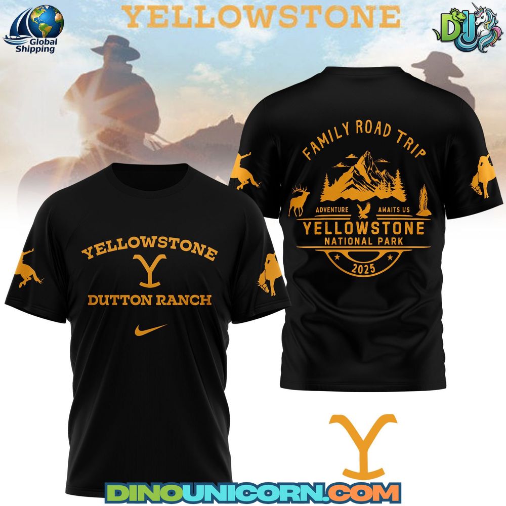 Yellowstone Tshirt Rustic Yellowstone T-shirt featuring wildlife mountain graphic and western ranch aesthetic inspired by Yellowstone adventure culture.