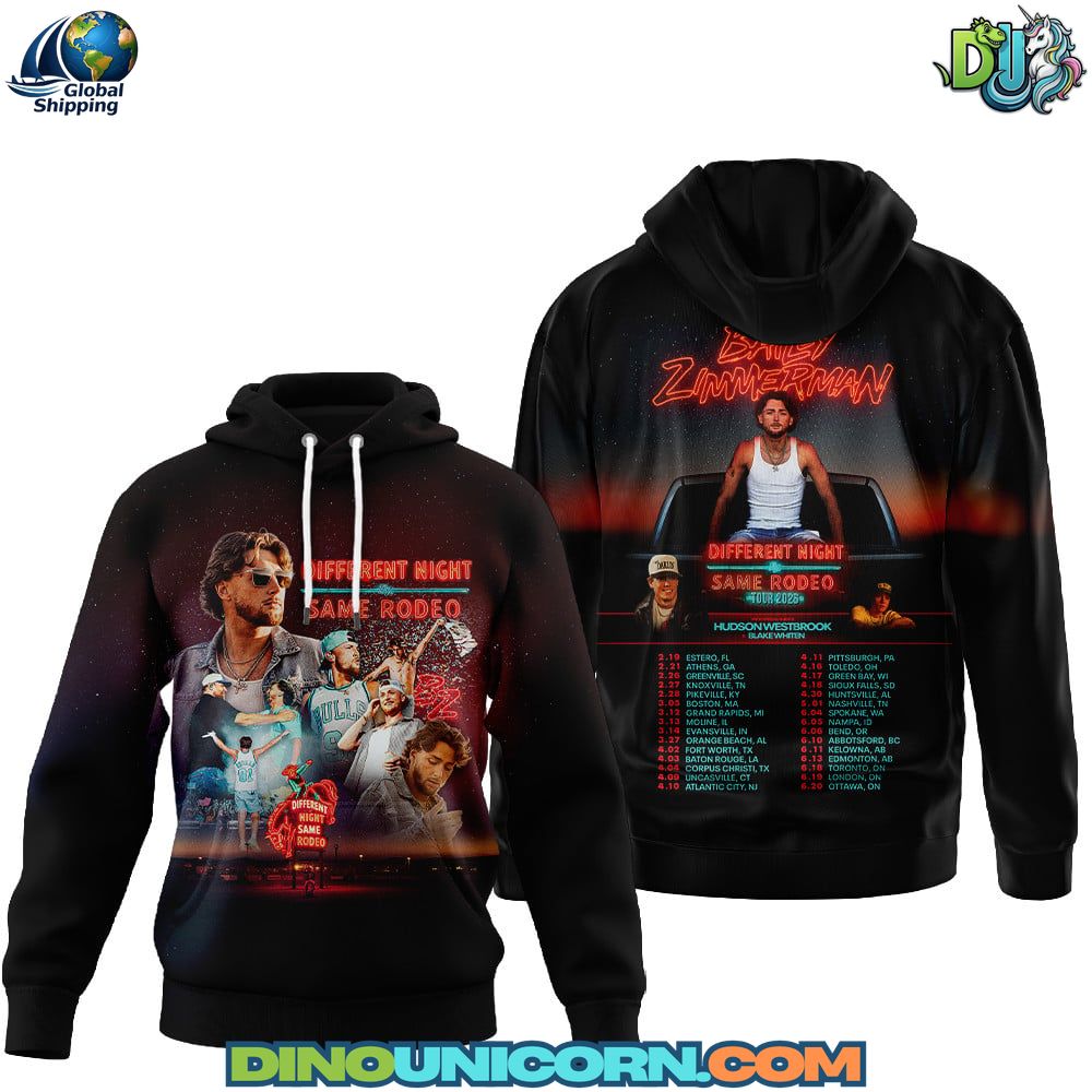 Bailey Zimmerman Different Night Same Rodeo Tour T-shirt Bailey Zimmerman Different Night Same Rodeo Tour T-shirt
