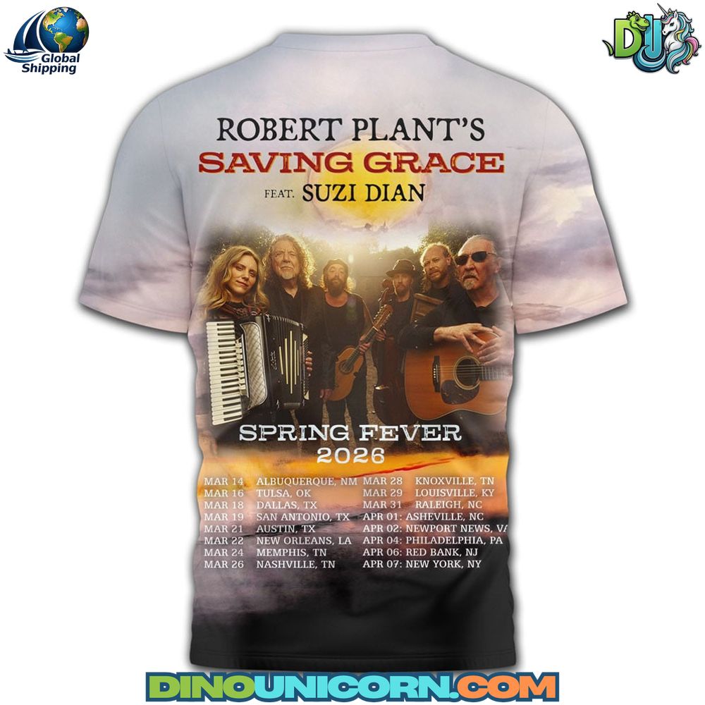 Robert Plant Spring Fever US Tour T-shirt Robert Plant Spring Fever US Tour T-shirt