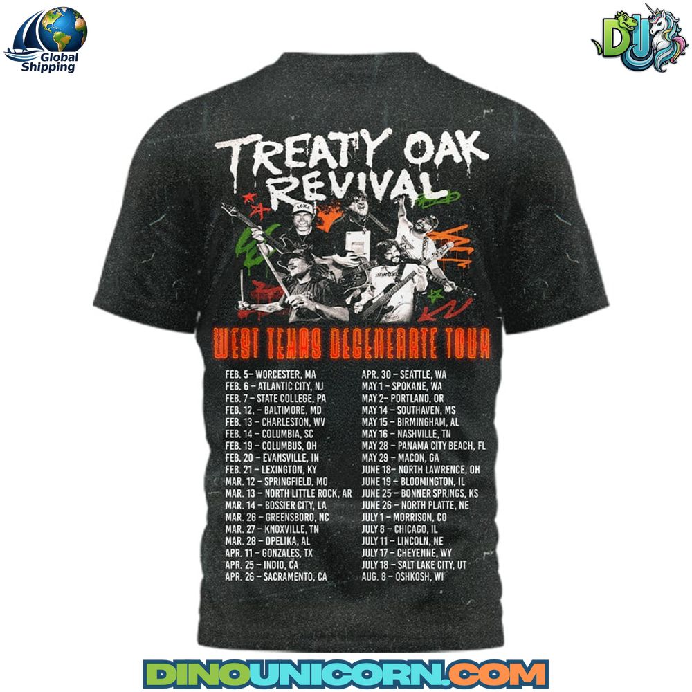 Treaty Oak Revival No Vacancy Tour T-shirt Treaty Oak Revival No Vacancy Tour T-shirt