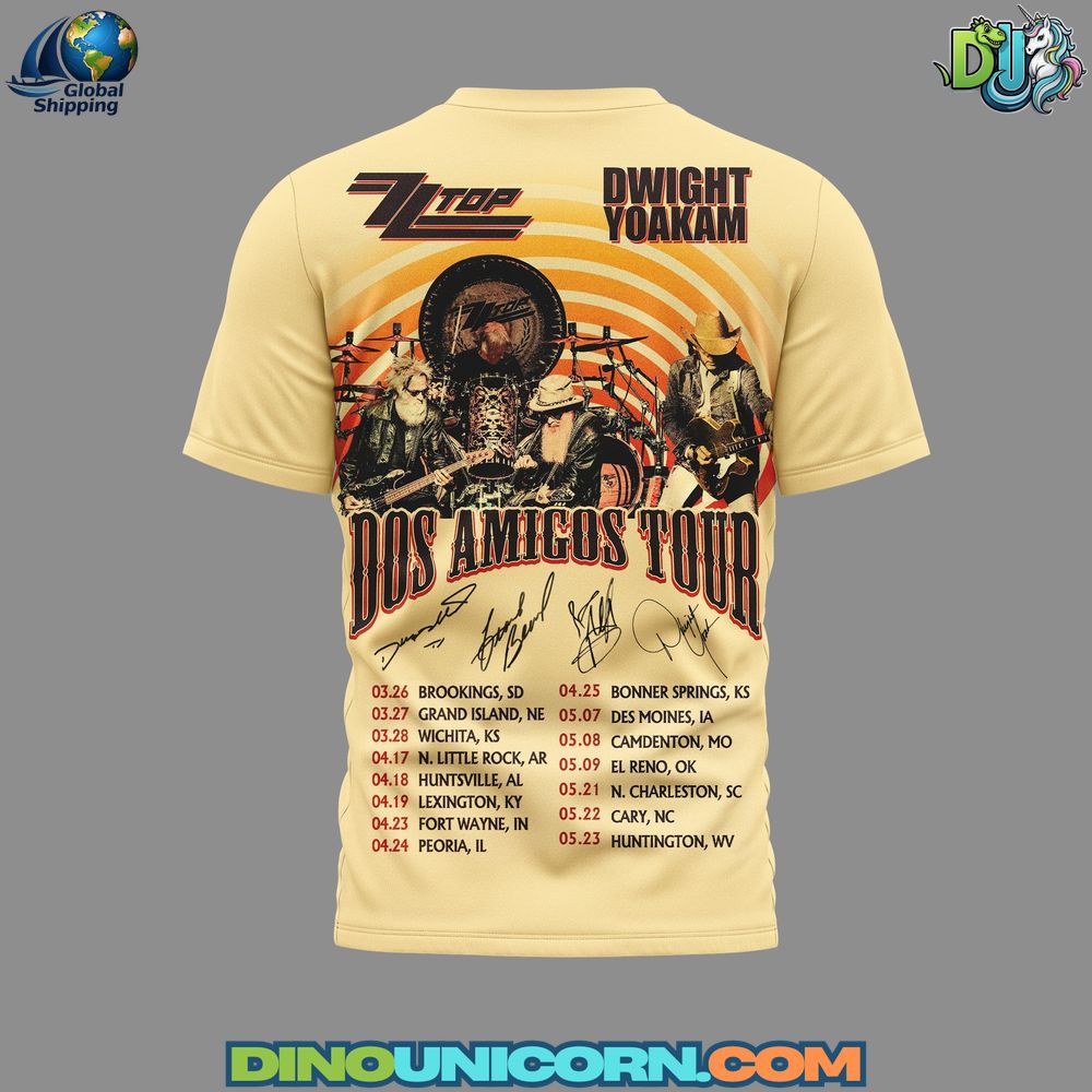 ZZ Top x Dwight Yoakam Dos Amigos Tour T-shirt ZZ Top x Dwight Yoakam Dos Amigos Tour T-shirt